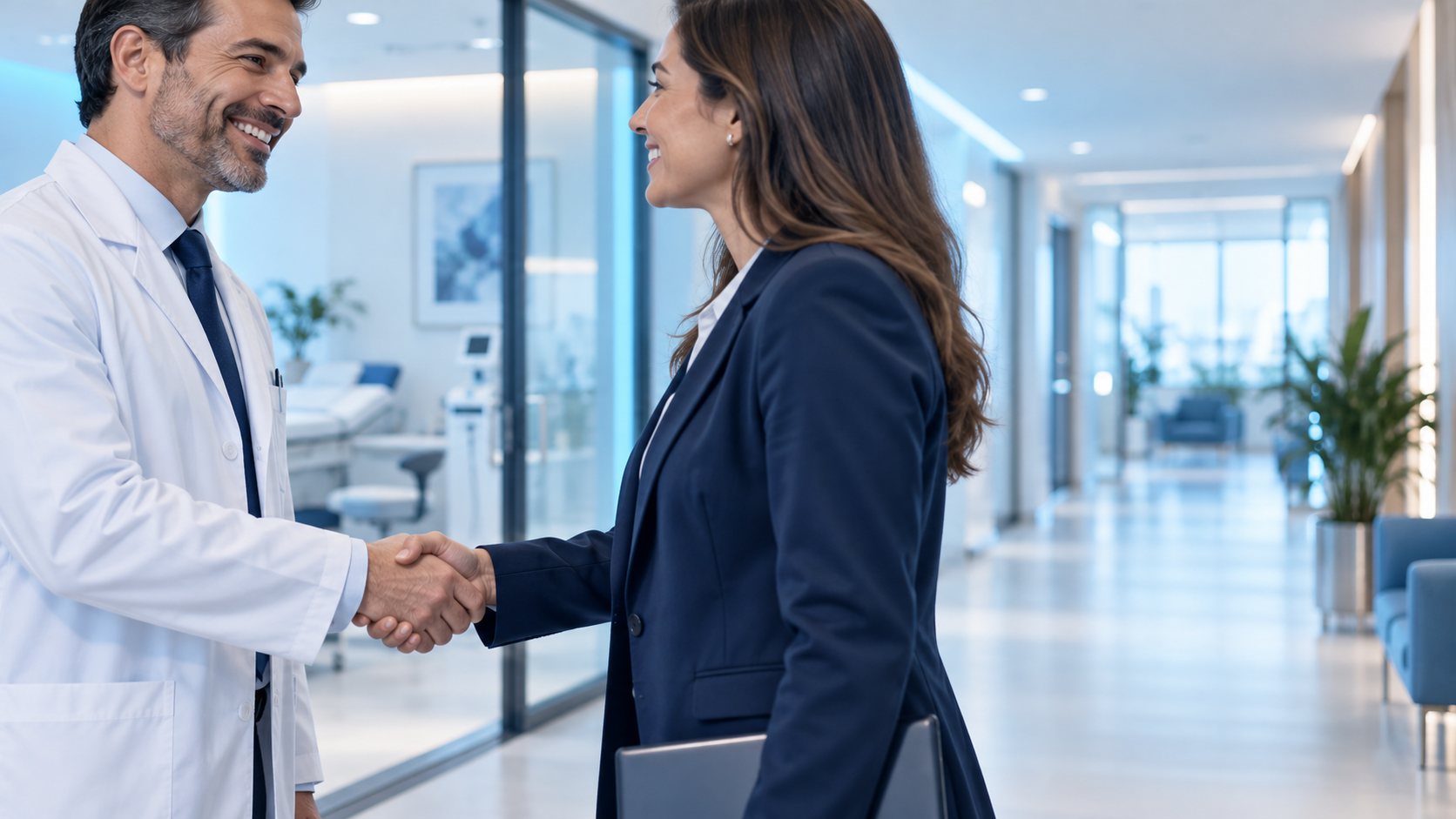 Parceria entre profissional de saúde e representante de empresa